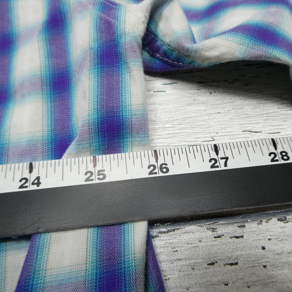 Roper Shirt Mens 2XL Blue Plaid Button Front Western Long Sleeve Cowboy Casual - Picture 8 of 9